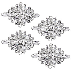 Кристалл Цветок из стразов, аксессуары для украшения своими руками, кристалл, 67x43x6 мм, 4 шт / комплект