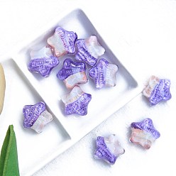 Средний Фиолетовый Двухцветные прозрачные акриловые бусины, звезда, средне фиолетовый, 21x16 мм