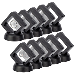 Black Plastic Frame Stands, with Transparent Membrane, 3D Floating Frame Display Holder, Coin Display Box, Rhombus, Black, 51x51x54mm