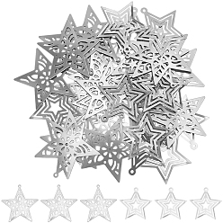 Звезда 40шт 2 стили железные подвески, звезда, 42~51.5x42~50.5x0.4~0.7 мм, отверстие : 1.6~1.8 мм, 20 шт / стиль