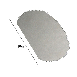 Stainless Steel Color Serrated Stainless Steel Alloy Scrapers, for Clay Craft, Oval, Stainless Steel Color, 10cm