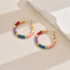 лаванда Милые 201 классические серьги-кольца из нержавеющей стали для женщин, кольцо, лаванда, 30x30 мм