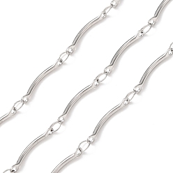 Нержавеющая Сталь Цвет 304 цепи стержневые гнутые из нержавеющей стали, пайки, с катушкой, цвет нержавеющей стали, 15x2x2 мм и 4x2.5x0.5 мм