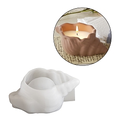 Белый Силиконовые формы для подсвечников своими руками, формы для литья смолы, формы раковины, белые, 110x68.4x46 мм