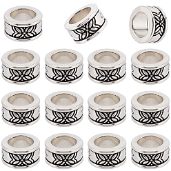 Античное Серебро 150шт. бусины из европейского сплава в тибетском стиле, без свинца и без кадмия, бусины с большим отверстием, колонка, античное серебро, 8x4 мм, отверстие : 5 мм