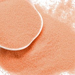 Легкий Лосось Светящиеся в темноте прозрачные мини-стеклянные круглые бусины, нет отверстий / незавершенного, микробусины для нейл-арта, светлый померанцевый, 0.6~0.8 мм