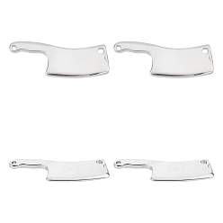 Stainless Steel Color 304 Stainless Steel Links Connectors, Kitchen Knife Shape, Stainless Steel Color, 53x20x3mm, Hole: 2.5~3.5mm, 4pcs/Box