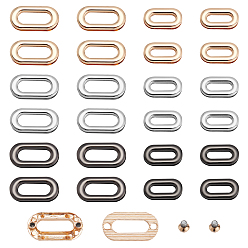 (52) Непрозрачная лаванда 24 шт. 6 стиль цинковый сплав ввинчивающаяся люверсная фурнитура, для изготовления пакетов, овальные, разноцветные, 29.5~37x16~19x4.5~5 мм, 4 шт / стиль