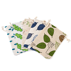 Лист 50шт 5 стиль хлопковые и льняные упаковочные мешочки, сумки для упаковки форта диаблемент, подарочные пакеты, прямоугольные, лист, 13~14x9.5~10x0.3~0.35 см, 10 шт / стиль