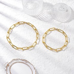 Golden 2Pcs 2 Styles Iron Paperclip Chain Pet Collars, Golden, 245~313mm