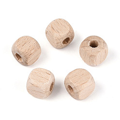 Папайя Оранжевый Буковая древесина европейские бусины, кубические, бусины с большим отверстием, papayawhip, 12x12x12 мм, отверстие : 4.5 мм