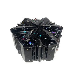 Обсидиан Украшение из снежинок из натурального обсидиана с пайетками, украшения для дома из смолы, 95x45 мм