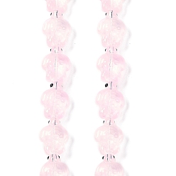 Pink Нити прозрачных бусин из стеклянной эмали, бусины ручной работы, черепаха, розовые, 18x14x8.5 мм, отверстие : 1.2 мм, около 22 шт / нитка, 14.76~14.96'' (37.5~38 см)