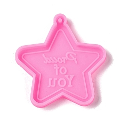 Звезда DIY силиконовые формы для кулона, формы для литья смолы, инструменты для производства глиняных ремесел, звезда, 62x60x6.5 мм, отверстие : 2.5 мм