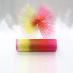 Разноцветный Ленты сетки деко полиэстера, Тюлевая ткань радужного градиента цвета, для подарочной упаковки diy craft, украшение стены домашней вечеринки, красочный, 5-7/8 дюйм (150 мм), около 10.00 ярдов (9.14 м) / рулон