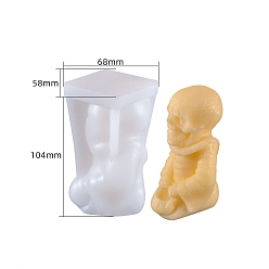 Skull Food Grade DIY Silicone Candle Molds, For Candle Making, Skull, 5.8x6.8x10.4cm