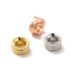 (52) Непрозрачная лаванда Стойки обшивки латунные бусины, долговечный, без кадмия и без свинца, столбец с узором листьев, разноцветные, 6x3.5 мм, отверстие : 3.2 мм