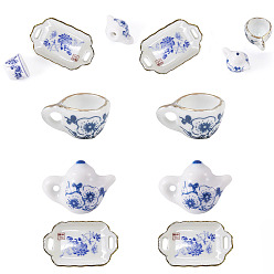 Mixed Shapes 6 pièces 3 styles de décorations de présentation pour la vaisselle de cuisine en céramique, accessoires de maison de poupée micro paysage, faire semblant de décorations d'accessoires, formes mixtes, 14.5~38x14~22x4.5~13mm, 2 pcs / style