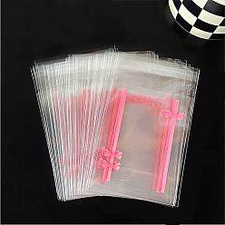 Bowknot OPP мешки целлофана, топ сумки печать, бантом, 10x8x0.3 см, 50 шт / комплект, толщина: 2.7 мил(0.07мм)