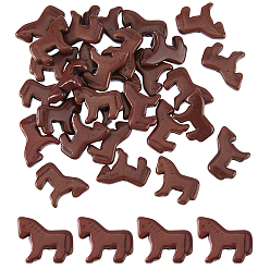 Коричневый 30Подвески из искусственной бирюзы шт., окрашенные, лошади прелести, коричневые, 18x21.5x5 мм, отверстие : 1.2 мм