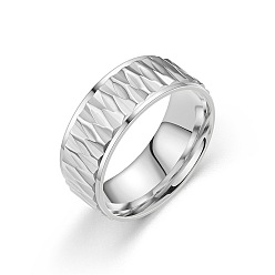 Нержавеющая Сталь Цвет 304 палец кольца из нержавеющей стали, ромб шаблон, цвет нержавеющей стали, размер США 10 (19.8 мм)