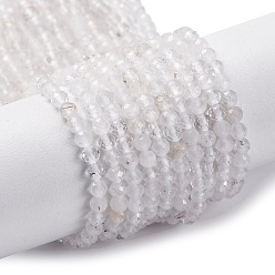 Quartz Crystal Natural Quartz Crystal Beads Strands, Faceted, Rock Crystal Round Beads, 3.25mm, Hole: 0.6mm, about 121~137pcs/strand, 14.84~15.51''(37.7~39.4cm)