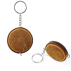 Кокосово-Коричневый Чехол из воловьей кожи, мягкая швейная рулетка, для тела, шитье, портной, одежда, кокосового коричневый, плоско-круглые: 55x15 mm