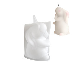 Белый Пасхальная тема кролик своими руками силиконовые формы для свечей, формы для литья смолы, белые, 69x49x45 мм