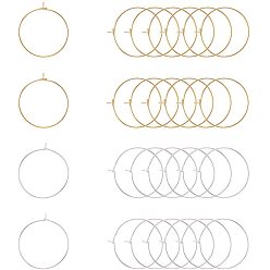 (52) Непрозрачная лаванда Латунные кольца для бокалов / серьги-кольца, разноцветные, 7.4x7.2x1.7 см