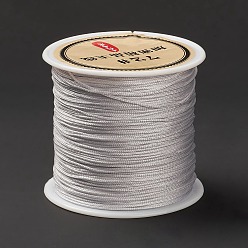 Silver 50 Yards Nylon Chinese Knot Cord, Nylon Jewelry Cord for Jewelry Making, Silver, 0.8mm