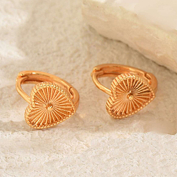 Сердце Латунные серьги обруча, розовое золото , сердце, 10 мм