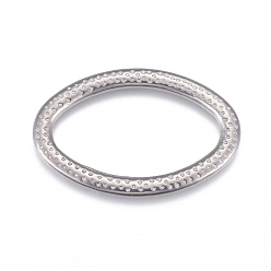 Couleur Acier Inoxydable Anneaux de liaison en acier inoxydable anti-ternissement, ovale, couleur inox, 304mm, diamètre intérieur: 36x23x2 mm