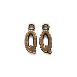 Letter Q Сплавочные подвески тибетского стиля, без кадмия, без никеля и без свинца, Буква Q, Вопрос: 17x7x2 мм, отверстие : 2 мм, Около 1230 шт / 1000 г
