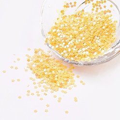 Желтый Украшение аксессуаров пластиковая пайетка / блестки бисер, звезда, желтые, 2.5x2.5x0.1 мм, Около 450000 шт / фунт
