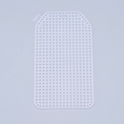 Белый Пластиковые листы холста сетки, для вышивания, изготовление акриловой пряжи, трикотажные и вязаные проекты, овальный прямоугольник, белые, 11.4x6.33x0.15 см, отверстие : 2x2 мм