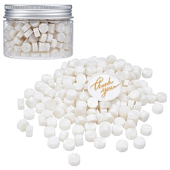 Floral White Sealing Wax Particles, for Retro Seal Stamp, Octagon, Floral White, 9mm, 300pcs