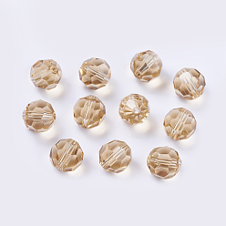 Dark Goldenrod Imitation Austrian Crystal Beads, Grade AAA, Faceted(32 Facets), Round, Dark Goldenrod, 8mm, Hole: 0.9~1.4mm