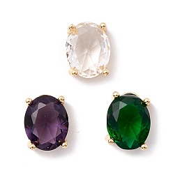 (52) Непрозрачная лаванда Многожильные звенья из настоящей позолоченной латуни с кубическим цирконием, овальные, разноцветные, 18 мм, отверстие : 10x8x6 мм