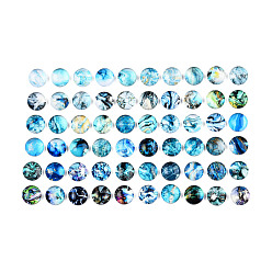 Mixed Color Glass Cabochons, Marble Pattern, Half Round/Dome, Mixed Color, 12mm, 60 Styles, about 60pcs/bag