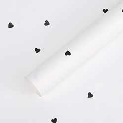 White 20 Sheet Heart Pattern Valentine's Day Gift Wrapping Paper, Square, Folded Flower Bouquet Wrapping Paper Decoration, White, 580x580mm