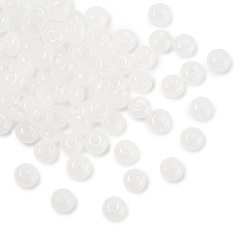 Белый Дым Стеклянные бусины с имитацией нефрита, круглое отверстие, рондель, серый, 4~4.5x2~2.5 мм, отверстие : 1 мм, 140 шт / комплект