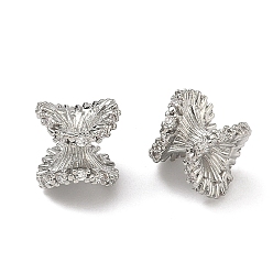 Платина Латунные прозрачные бусины из кубического циркония, без кадмия и без свинца, стойки покрытие, долговечный, двойной расширяющийся, платина, 10x10.5 мм, отверстие : 1.8 мм