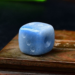 Синий Авантюрин Окрашенный и нагретый натуральный авантюрин синего цвета резные игральные кости фигурки статуэтки для домашнего офиса украшения рабочего стола, 15x15x15 мм