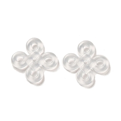 Others Transparent Acrylic Beads, Chinese Knot, 15x15x2mm, Hole: 1mm