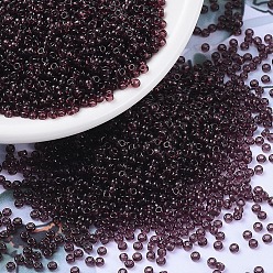 (RR153) Dark Smoky Amethyst MIYUKI Round Rocailles Beads, Japanese Seed Beads, (RR153) Dark Smoky Amethyst, 11/0, 2x1.3mm, Hole: 0.8mm, about 1100pcs/bottle, 10g/bottle