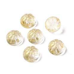 Champagner gelb Transparente sprühlackierte Glasperlen, gedämpfte gefüllte Brötchenform, Champagner gelb, 12x8 mm, Bohrung: 1.2 mm