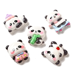 (52) Непрозрачная лаванда Непрозрачная смола декодирует кабошоны, панда смешанной формы, разноцветные, 21.5~22.5x19.5~25.5x8 мм