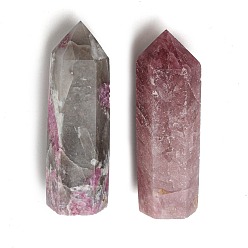 Турмалин Натуральный турмалин из цветов сливы, украшение для дисплея, исцеляющие каменные палочки, для рейки чакра медитативная терапия decos, шестиугольник призма, 40~65x16~18x15~20 мм