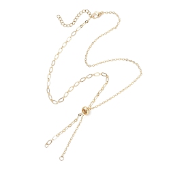 Золотой Изготовление колье с цепочкой из латуни, смешанной конструкции, с застежкой-слайдером, золотые, 20.63 дюйм (52.4 см)