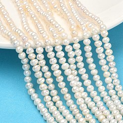 Античный Белый Нити из натурального культивированного пресноводного жемчуга, картофель, класс 3, старинный белый, 4~4.5 мм, отверстие : 0.6 мм, около 114 шт / нитка, 15.47'' (39.3 см)